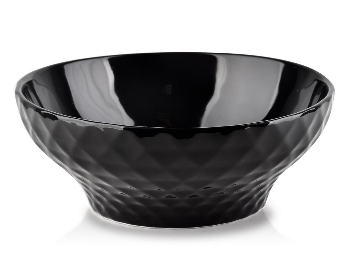 SCHALE Diament Schwarz 17.5/17.5/7 cm Keramik - Schwarz, Keramik (17.5cm) - Mondex