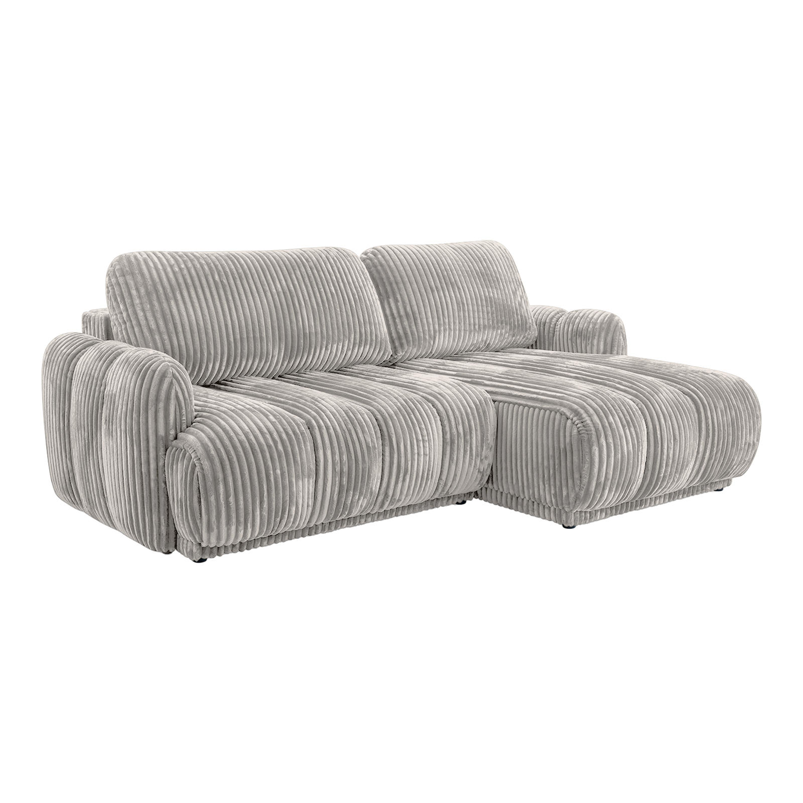 ECKSOFA CAMILO mit Schlaffunktion, Hellgrau - Hellgrau, Textil (220/150cm) - Fedve