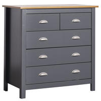 KOMMODE 79/80/40 Jade Grau - Anthrazit, Holz (79/80/40cm)