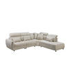 ECKSOFA mit verstellbaren Kopflehnen und Nosagfederung - Beige, Textil (285/339cm) - ed exciting design