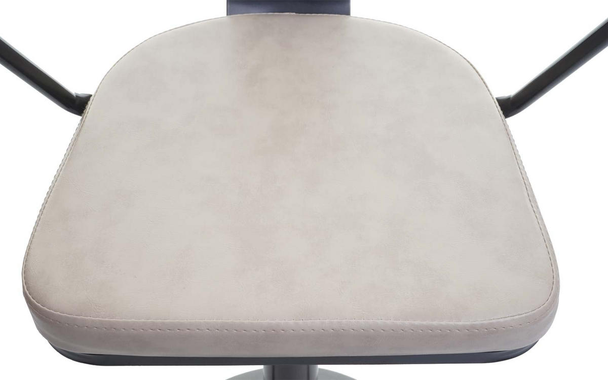 BARHOCKER 2er-Set mit Lehne Sitzhöhe 63-83cm Armlehne drehbar vintage Schwarz-creme höhenverstellbar - Creme, Kunststoff (51/108/45cm) - PROREGAL