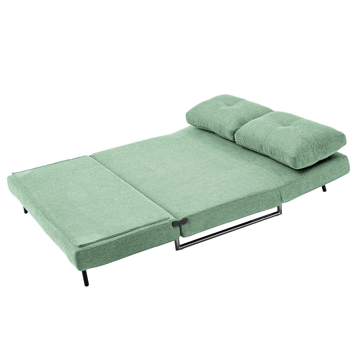 SCHLAFSOFA - Webstoff - Chromfarben/Mintgrün, Textil (150/85/88cm) - home24