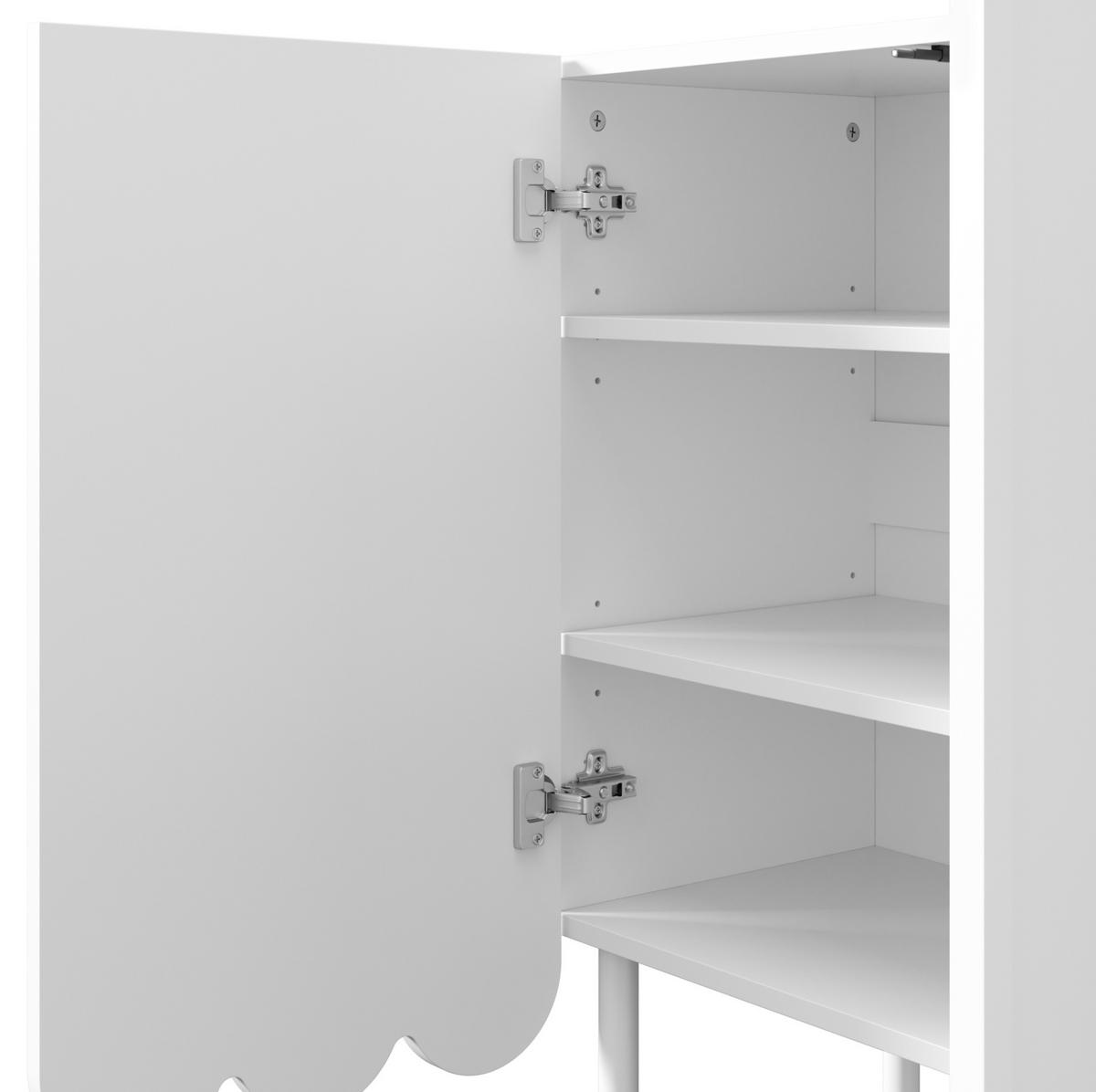 SIDEBOARD 120/35/80 cm Weiß aus MDF mit wellenförmigen Türen - Weiß, Holzwerkstoff (35/80/120cm) - OKMYHOME