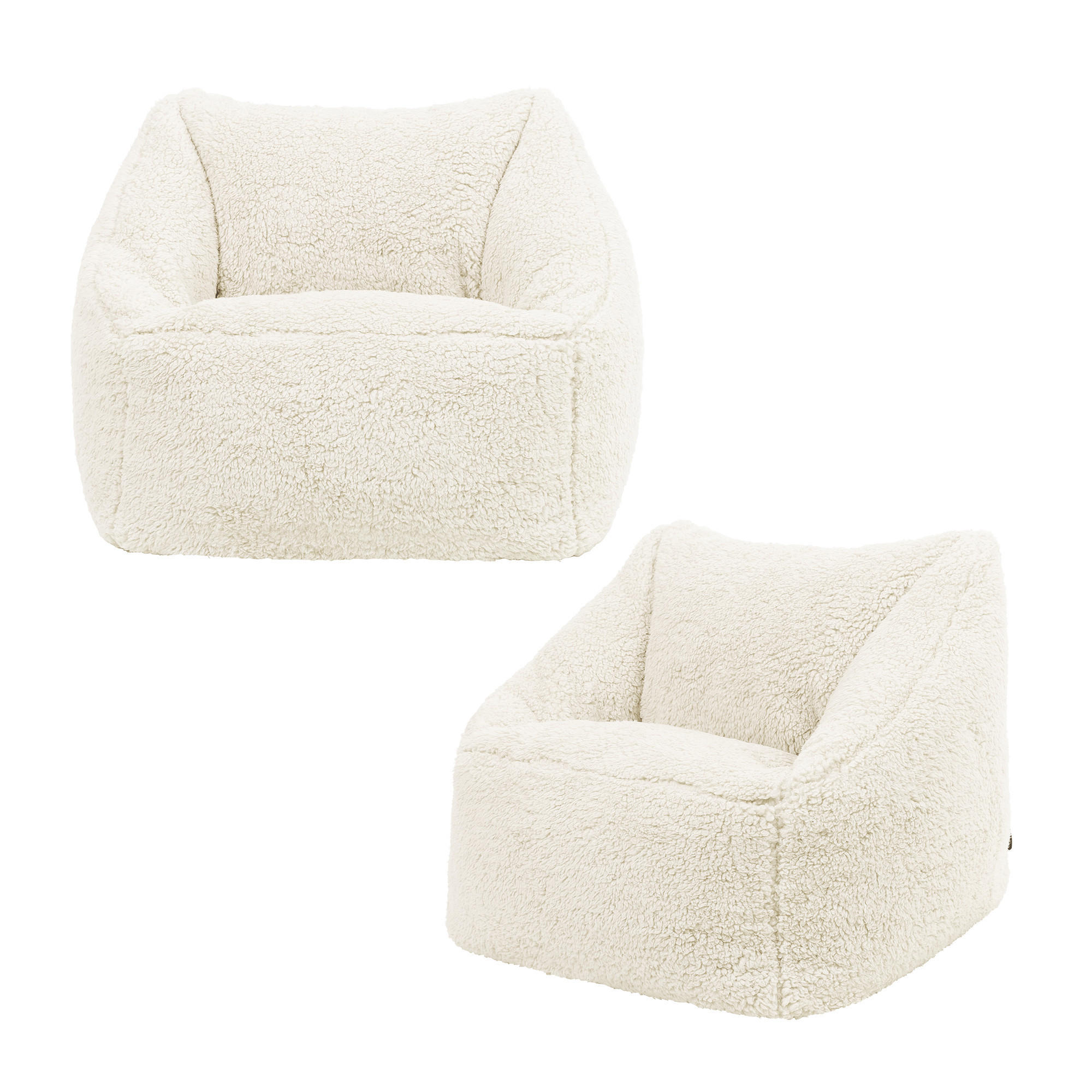 SITZSACK Flauschig für Kinder 2er-Set - Creme, Kunststoff/Textil (55/44/55cm) - icon