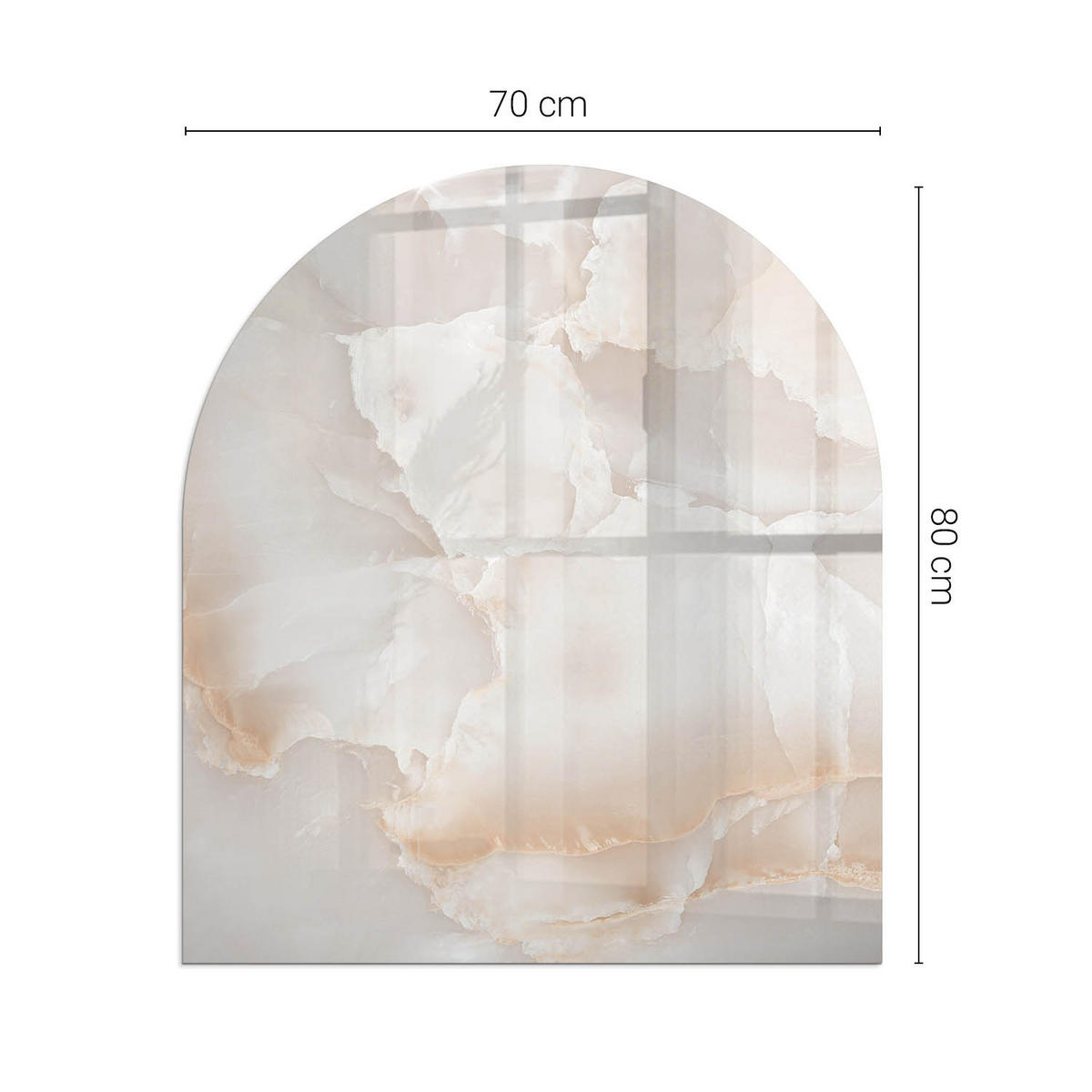 GLASPLATTE für Kamin 80x70 cm Beige - Beige, Glas (80/70/0.4cm) - ArtPrintCave