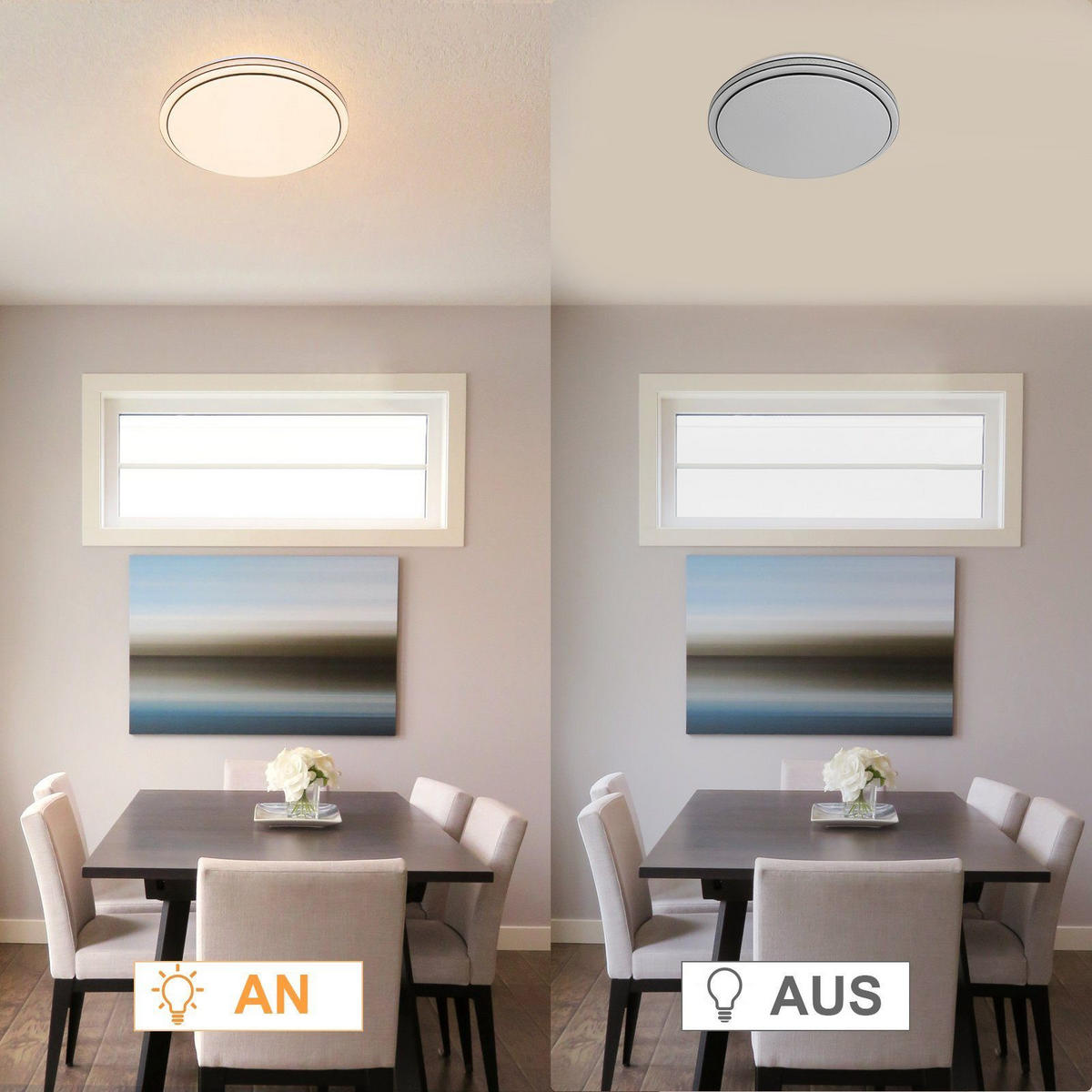 LED-DECKENLEUCHTE Anton 27/27/6 cm - Schwarz, Kunststoff (27/27/6cm) - Nettlife