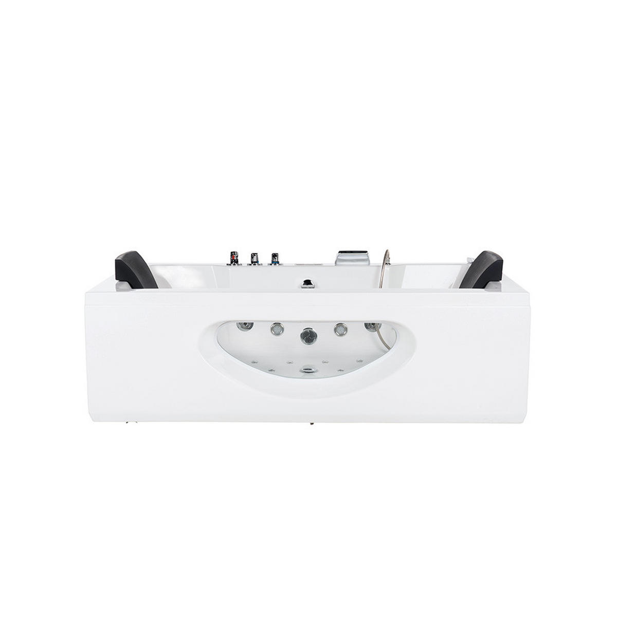 WHIRLPOOL LAGUNA M - mit Glasscheibe, 180 x 90 cm - Weiß, Keramik (180/55/90cm) - Home Deluxe