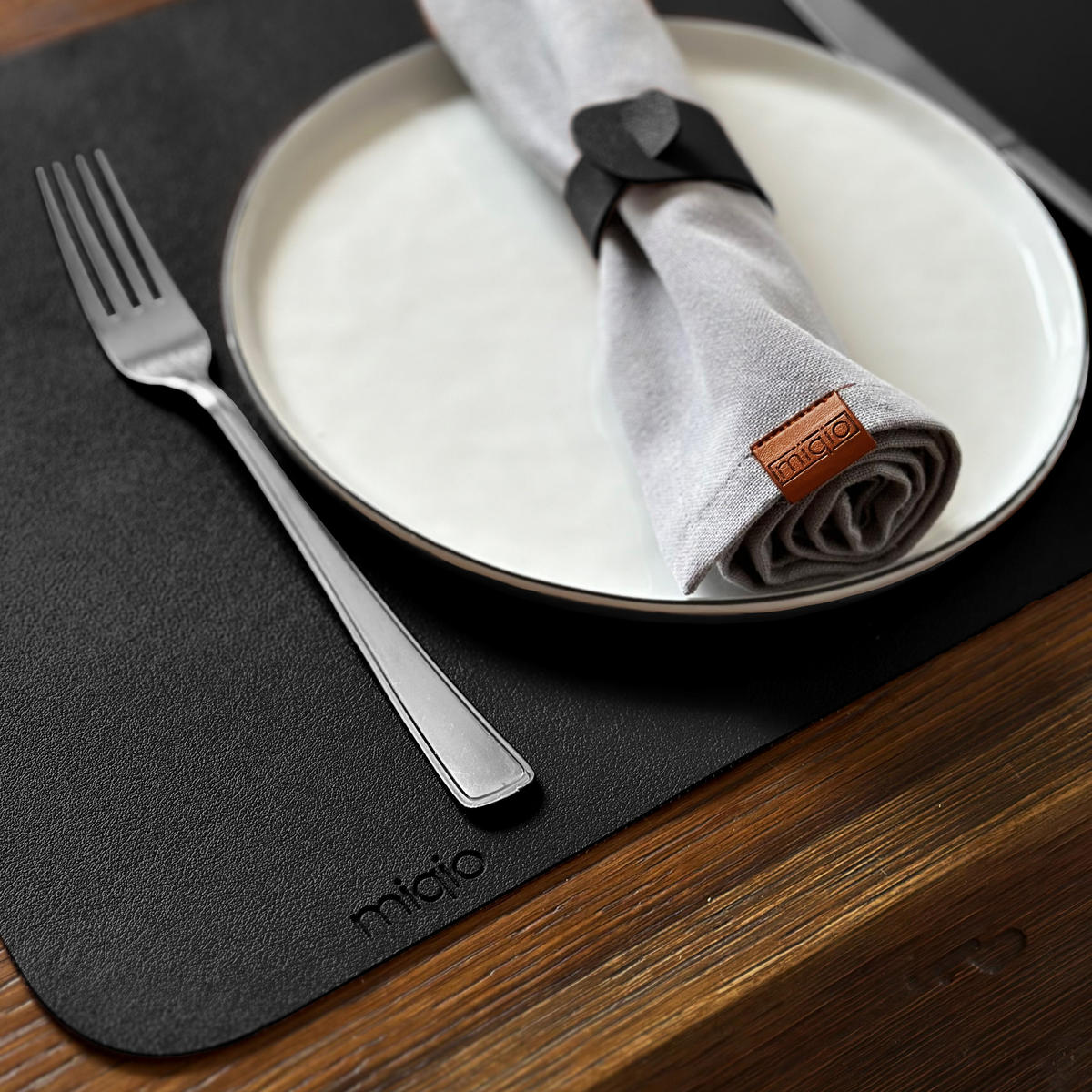 TISCHSETS aus Kunstleder Rechteckig 18 Teile - Cognac, Textil (40/44/3cm) - Miqio Design