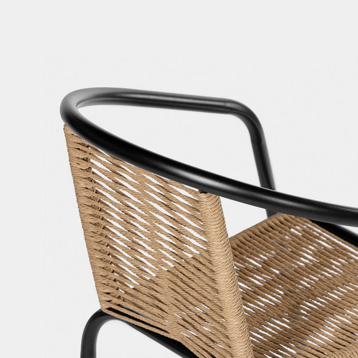 STUHL FÜR DRAUSSEN Sakda Schwarz 52 cm x 74 cm - Schwarz, Metall (52/74/66cm) - Klast Home