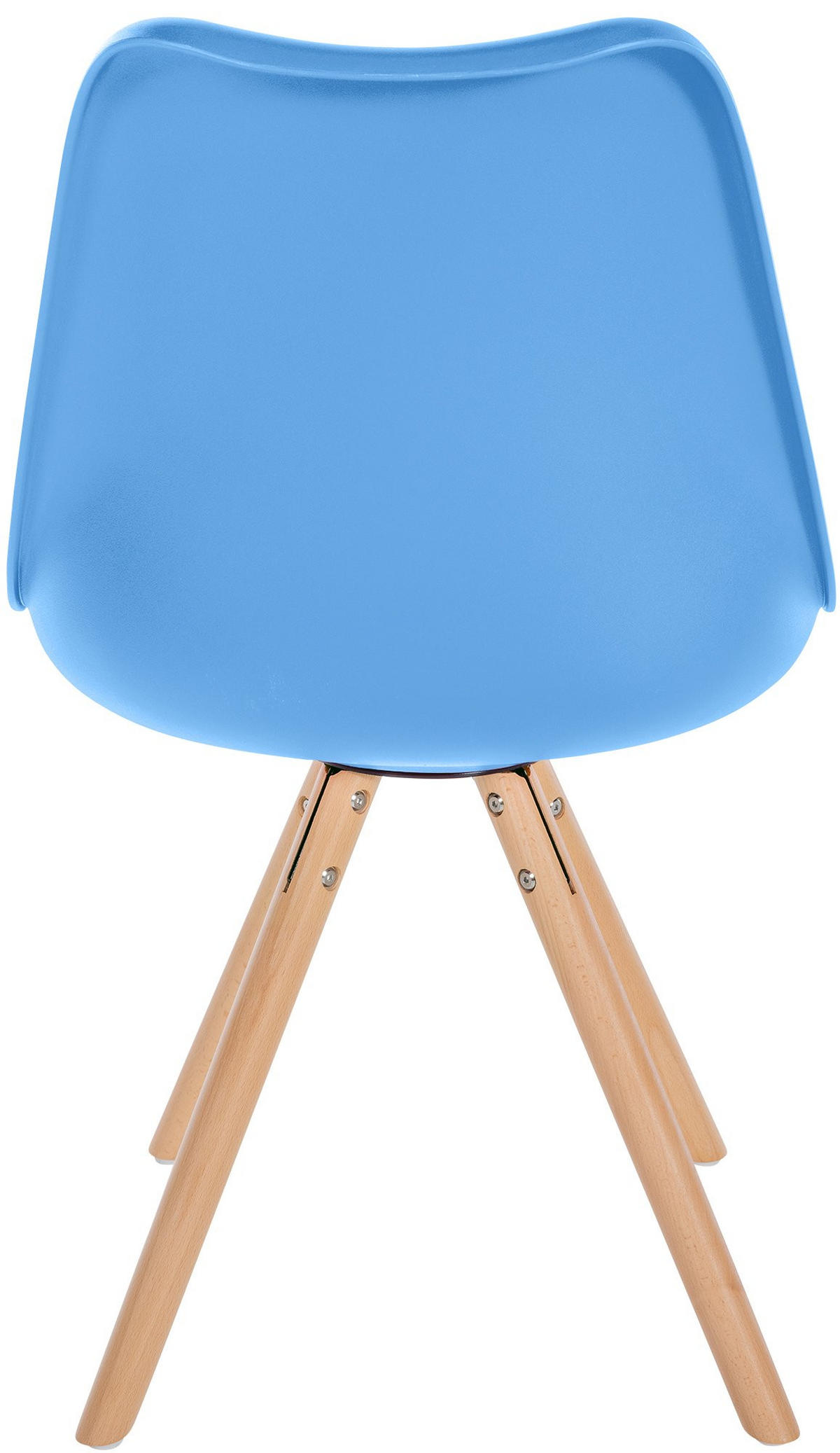 STUHL Kunststoff hellblau - Eukalyptusholzfarben/Hellblau, Holz/Kunststoff (48/81/54cm) - CLP