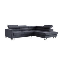 ECKSOFA Schwarz MERY P Ausziehbar Mit Verstellbaren Kopfstützen - Schwarz/Graphitfarben, Textil (250/200cm) - Sepro Meble