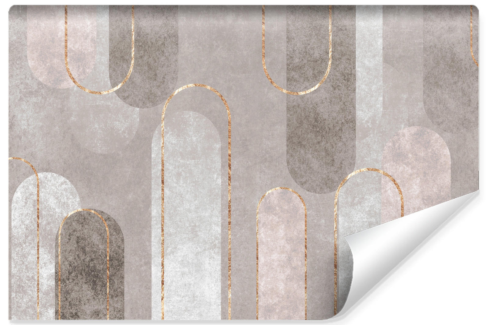 FOTOTAPETE Abstraktion Geometrische Muster Für Wohnzimmer 368x254cm - Beige/Weiß, Papier (368/254cm) - Muralo