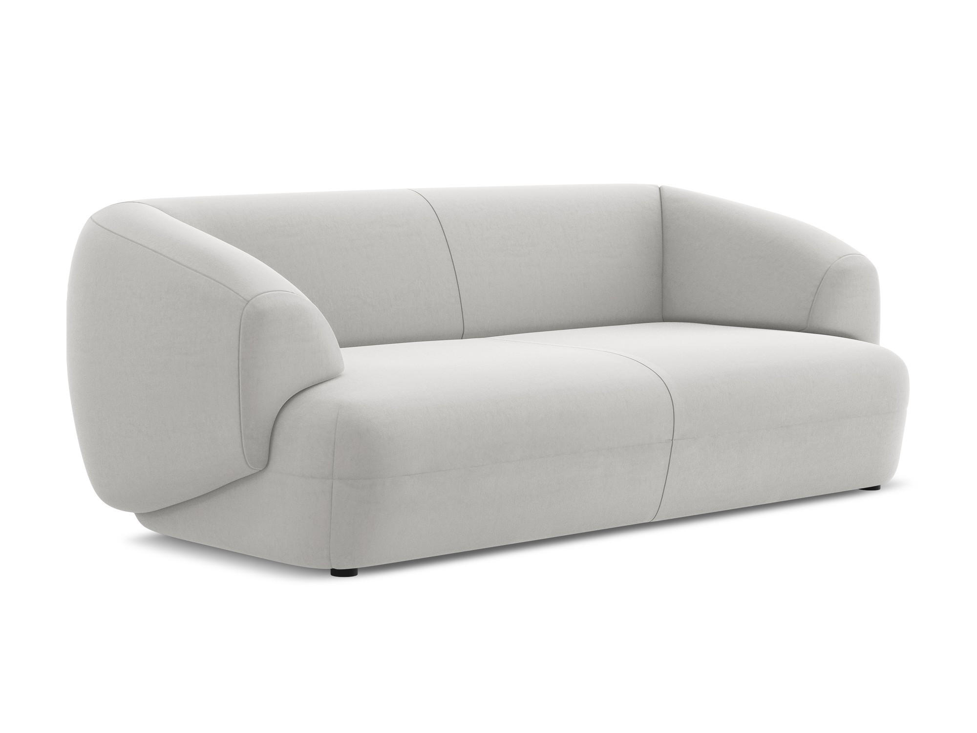 3-SITZER SOFA Samt Stoff Grau - Silberfarben/Schwarz, Kunststoff/Textil (212/81/98cm) - Makamii