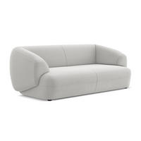 3-SITZER SOFA Samt Stoff Grau - Silberfarben/Schwarz, Kunststoff/Textil (212/81/98cm) - Makamii