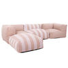 GARTENSOFA mit 4 Sitzplätzen, Puderrosa - Pink, Textil - Oviala