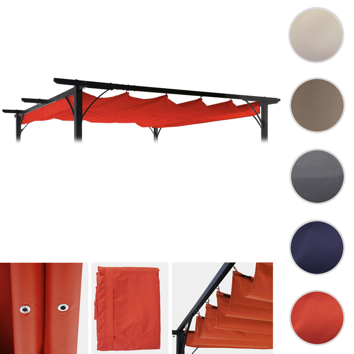 ERSATZBEZUG DACH PERGOLA Orange - Orange, Textil (370/1/300cm) - MCW
