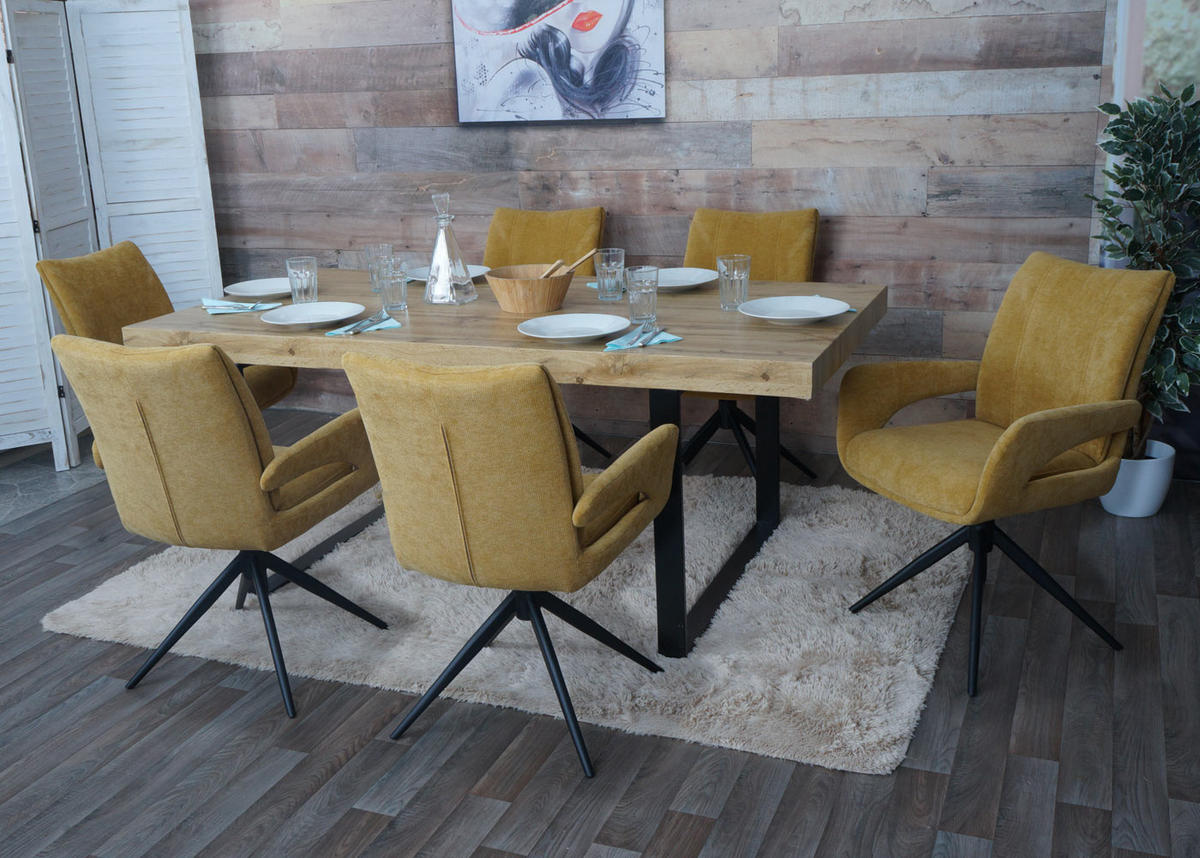 ESSZIMMERSTUHL Gelb 6er-Set - Gelb, Textil (60/90/60cm) - MCW