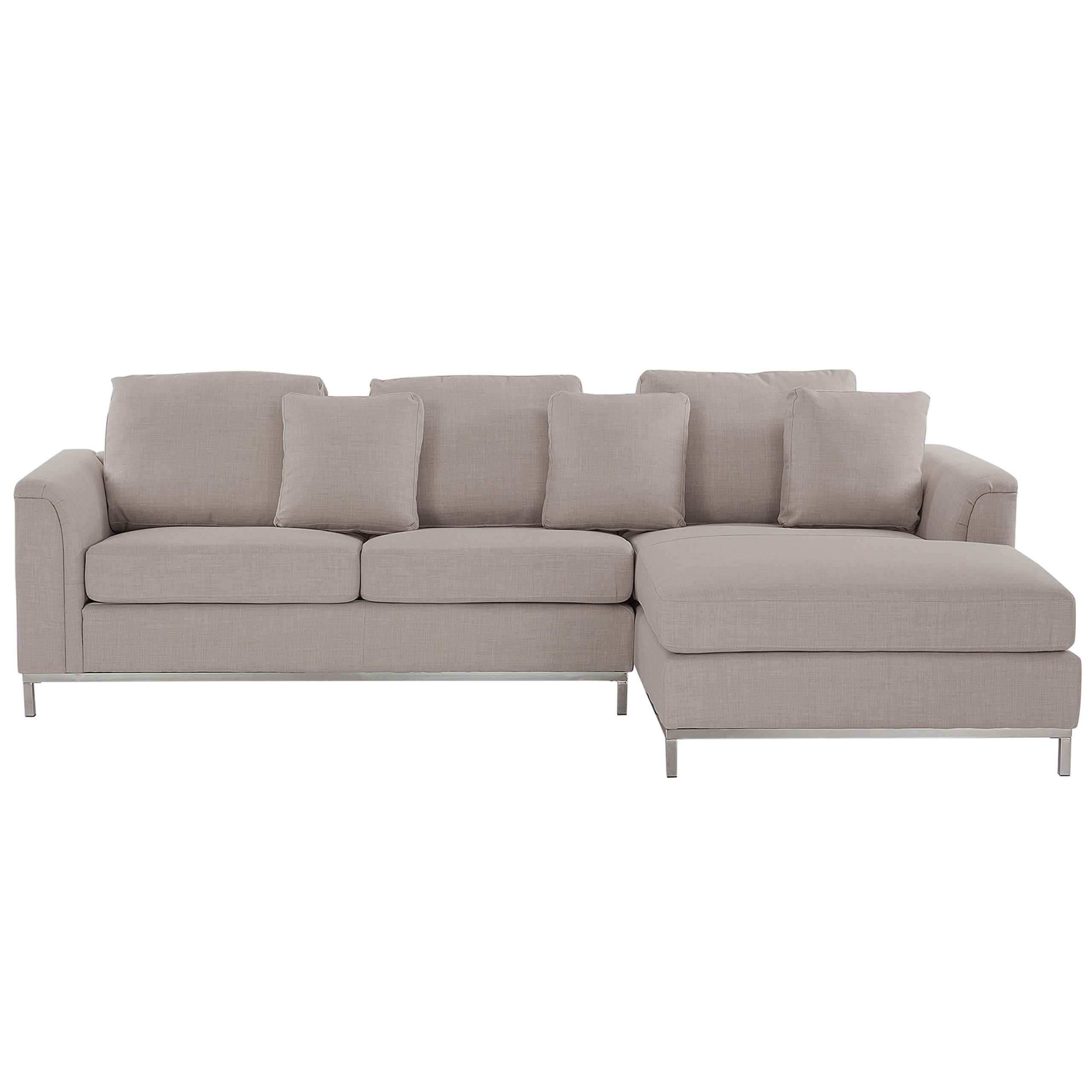 4-SITZER-ECKSOFA Polyester Beige rechtsseitig Oslo - Beige, Textil (270/151cm) - Beliani