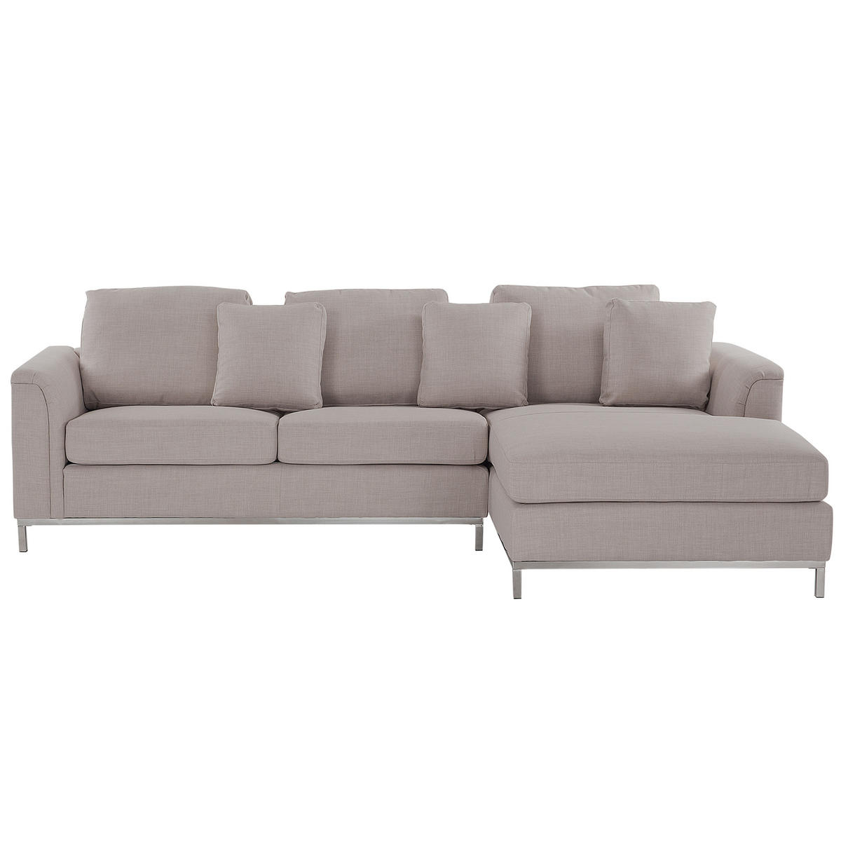 4-SITZER-ECKSOFA Polyester Beige rechtsseitig Oslo - Beige, Textil (270/151cm) - Beliani