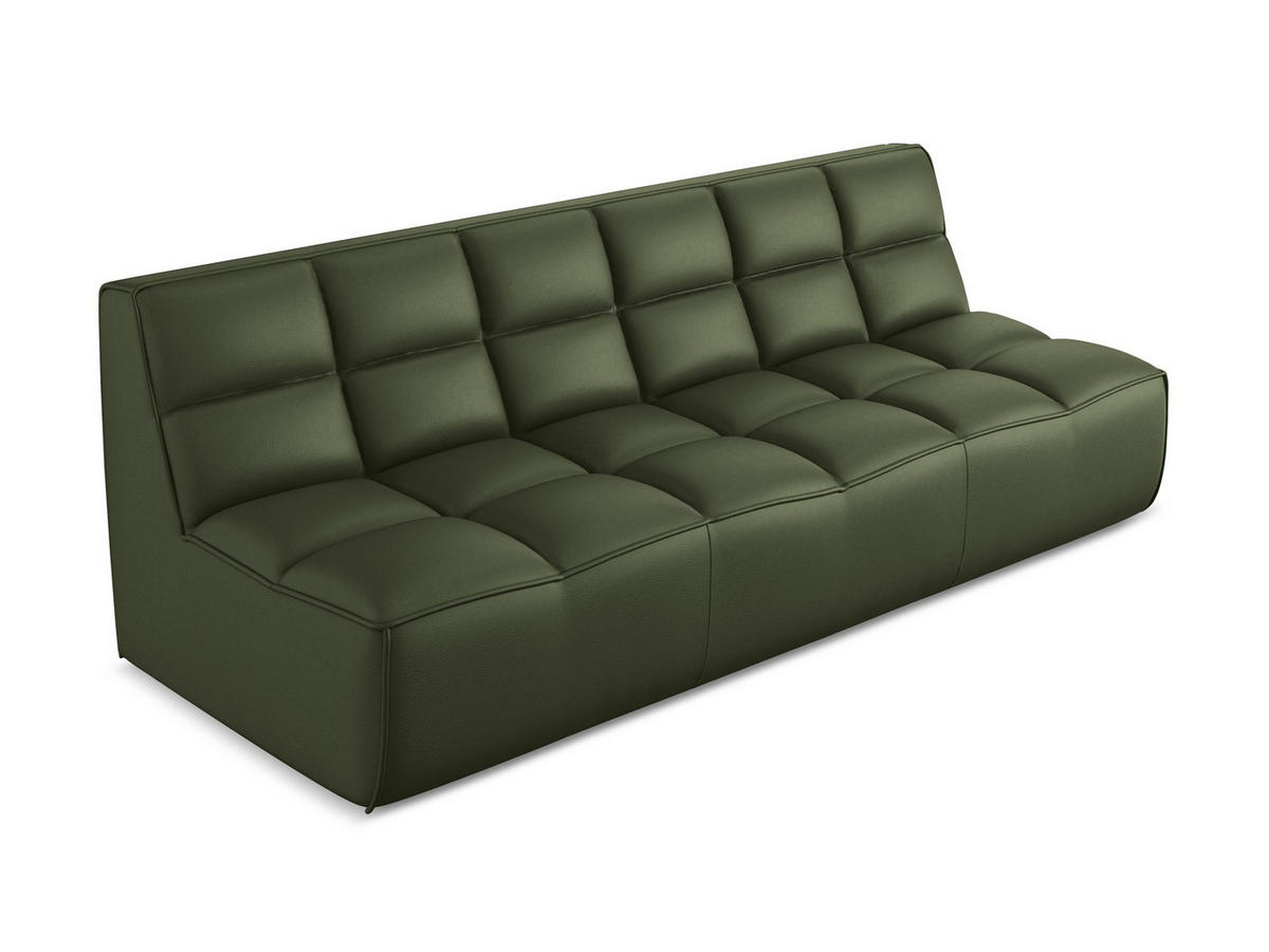 3-SITZER SOFA Kunstleder Grün - Schwarz/Grün, Leder/Kunststoff (210/75/93cm) - Makamii