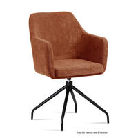 ARMLEHNSTUHL drehbar (8er-Set) Donnie 57x87x60 Schwarz/Cognac - Cognac/Schwarz, Kunststoff (60/87/57cm) - 58aufmkessel