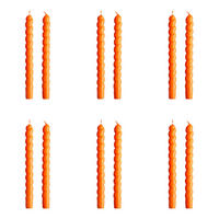 STABKERZE (12er Set) Twisted - Orange, Paraffin (2/25/2cm) - Butlers
