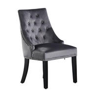 STUHL Samt, Grau - Grau, Holz (56/94/45cm) - Life Interiors