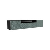 TV-SCHRANK Cali 200 cm, dreitürig, schwarz, grün - Schwarz/Olivgrün, Kunststoff (200/40/41cm) - Margaret Hadas24