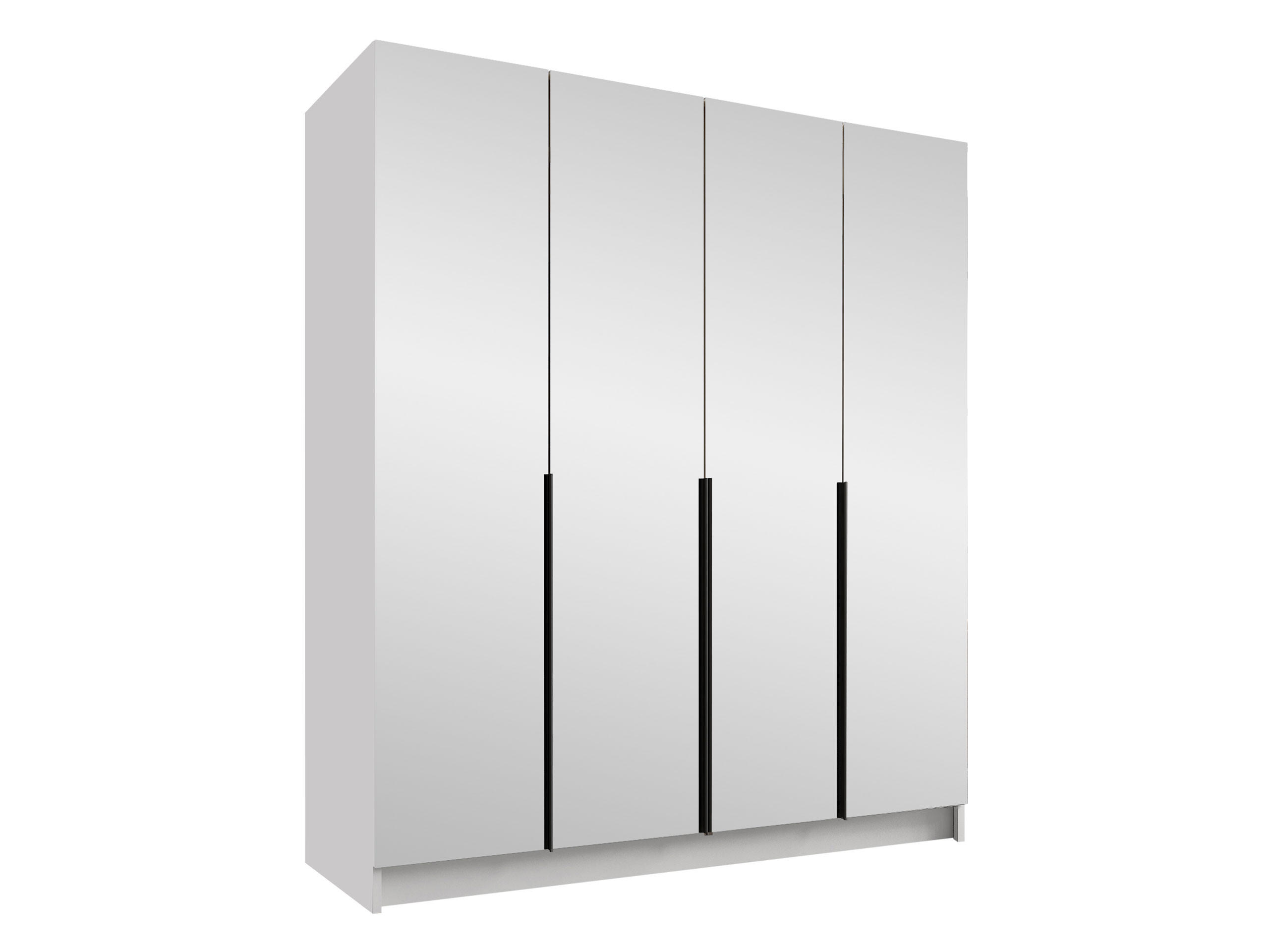 KLEIDERSCHRANK Santi III - Schwarz/Weiß, Holzwerkstoff/Metall (200/215/58cm) - MIRJAN24