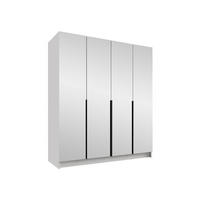 KLEIDERSCHRANK Santi III - Schwarz/Weiß, Holzwerkstoff/Metall (200/215/58cm) - MIRJAN24