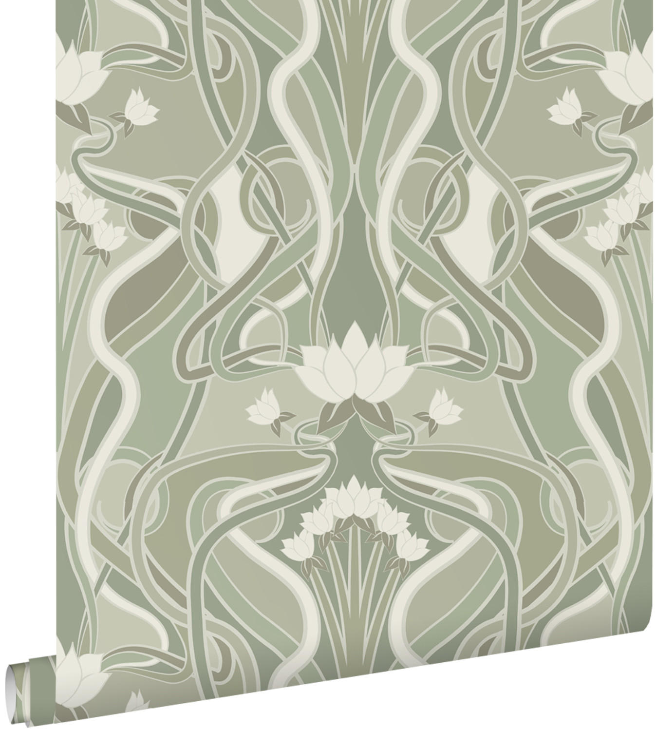 TAPETE Blumenmuster im Jugendstil 50 x 900 cm - Grün, Papier (50/900cm) - ESTAhome