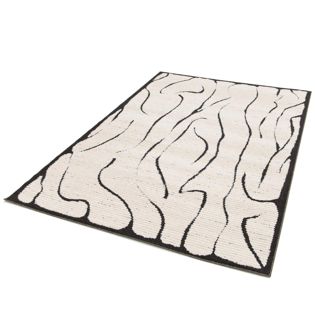 TEPPICH ultrafein mit Skulptureffekt schwarz - Schwarz, Textil (200/290cm) - AFK Living