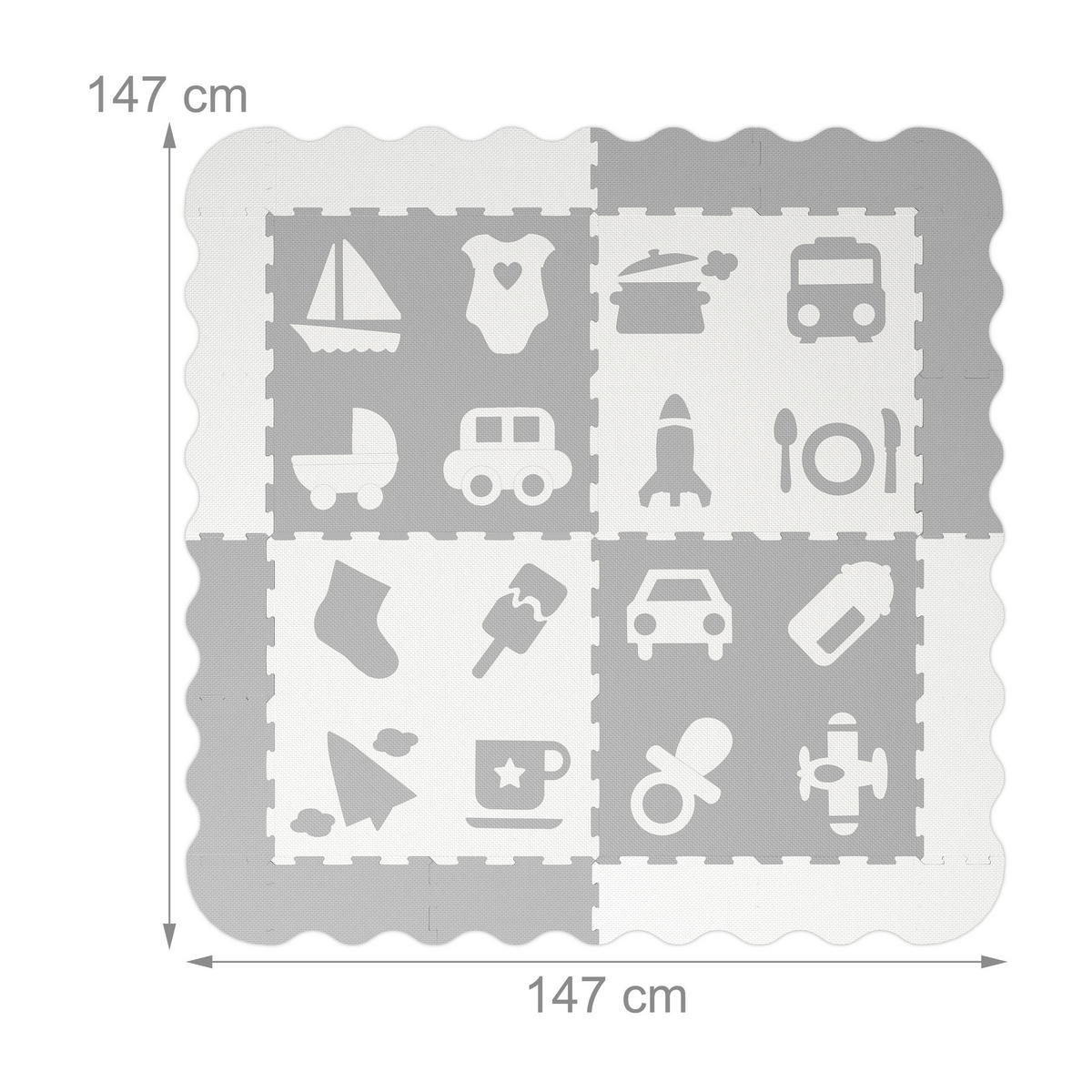 24-DIELNA puzzle mat - viacfarebná, textil (60/60cm) - Relaxdays