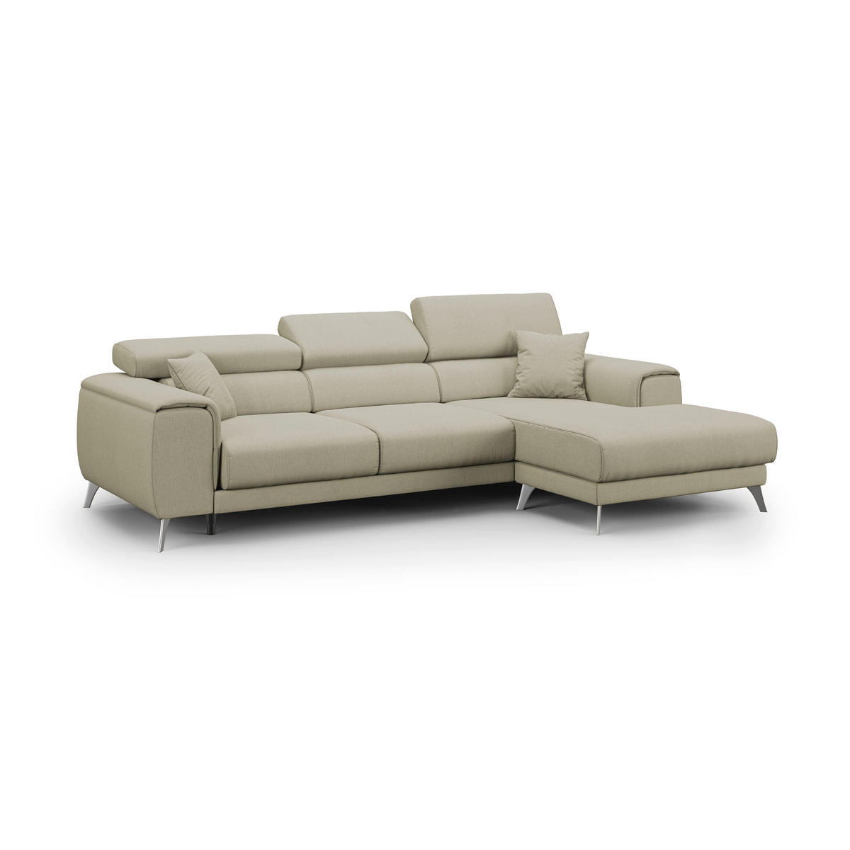 ECKSOFA LINKS Fusion - Creme, Textil (260/102cm) - Divani.store