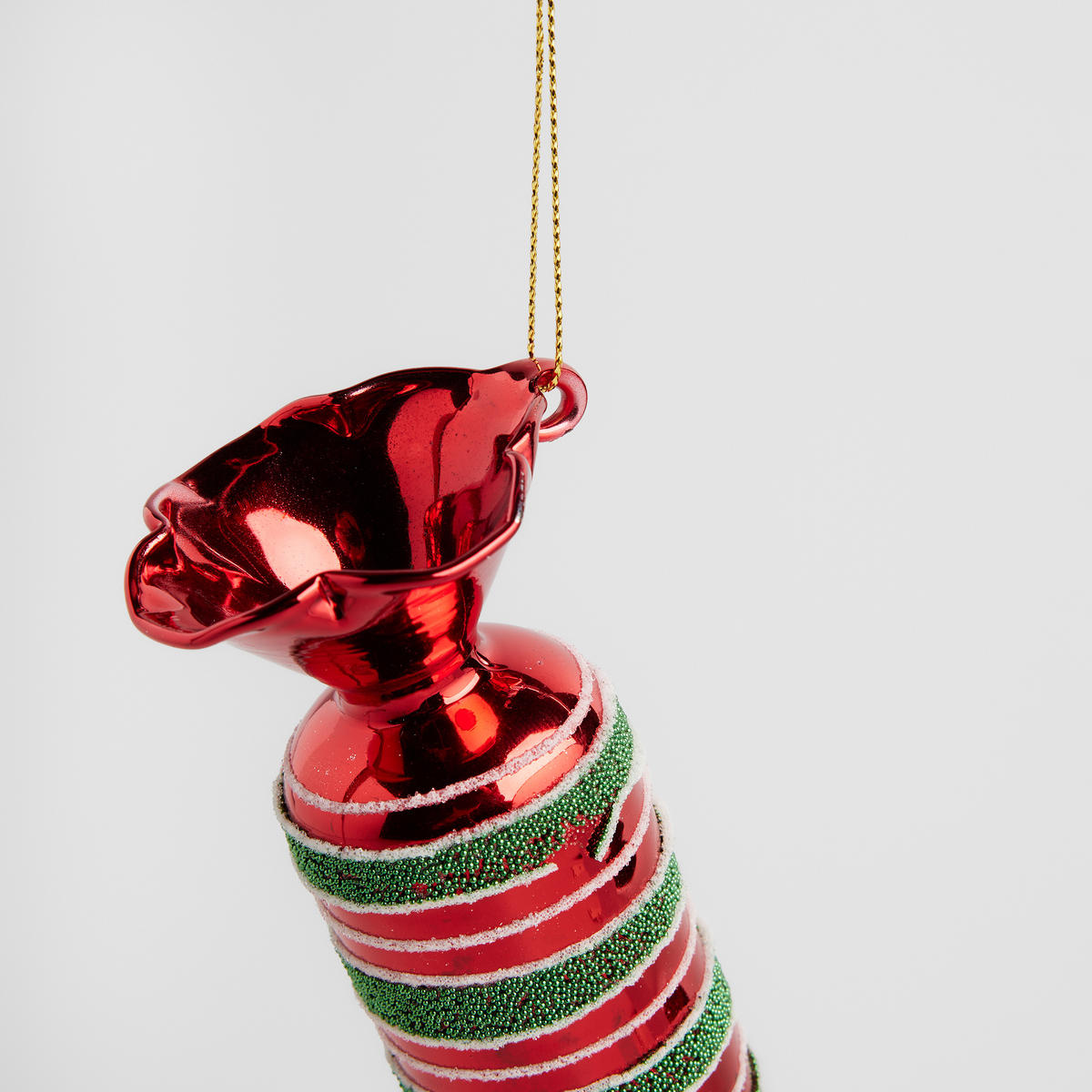 WEIHNACHTSKUGEL Glas CANDOS, 5x14 cm, Süßigkeiten, Christbaumkugeln, Weihnachtsdeko Xmas, Christmas Deko - Rot, Glas (5/5/14cm) - home&you