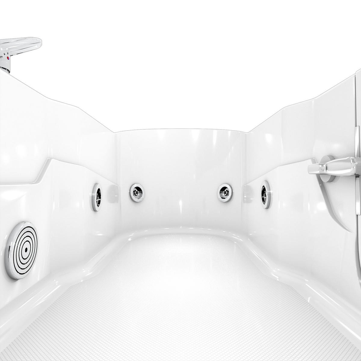 WHIRLPOOL Seniorenwanne mit Tür S17-EH-WP-R 75x150cm - Weiß, Glas/Kunststoff (150/54/75cm) - AcquaVapore by Sandra Jentho