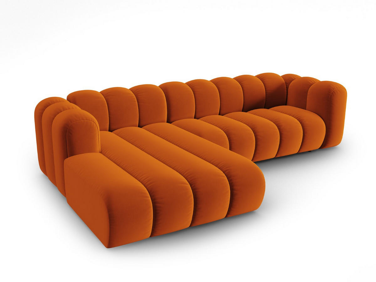 ECKSOFA modular links Lupine aus Samt terrakotta 4 Sitzplätze - Terra cotta, Textil (177/290cm) - Micadoni