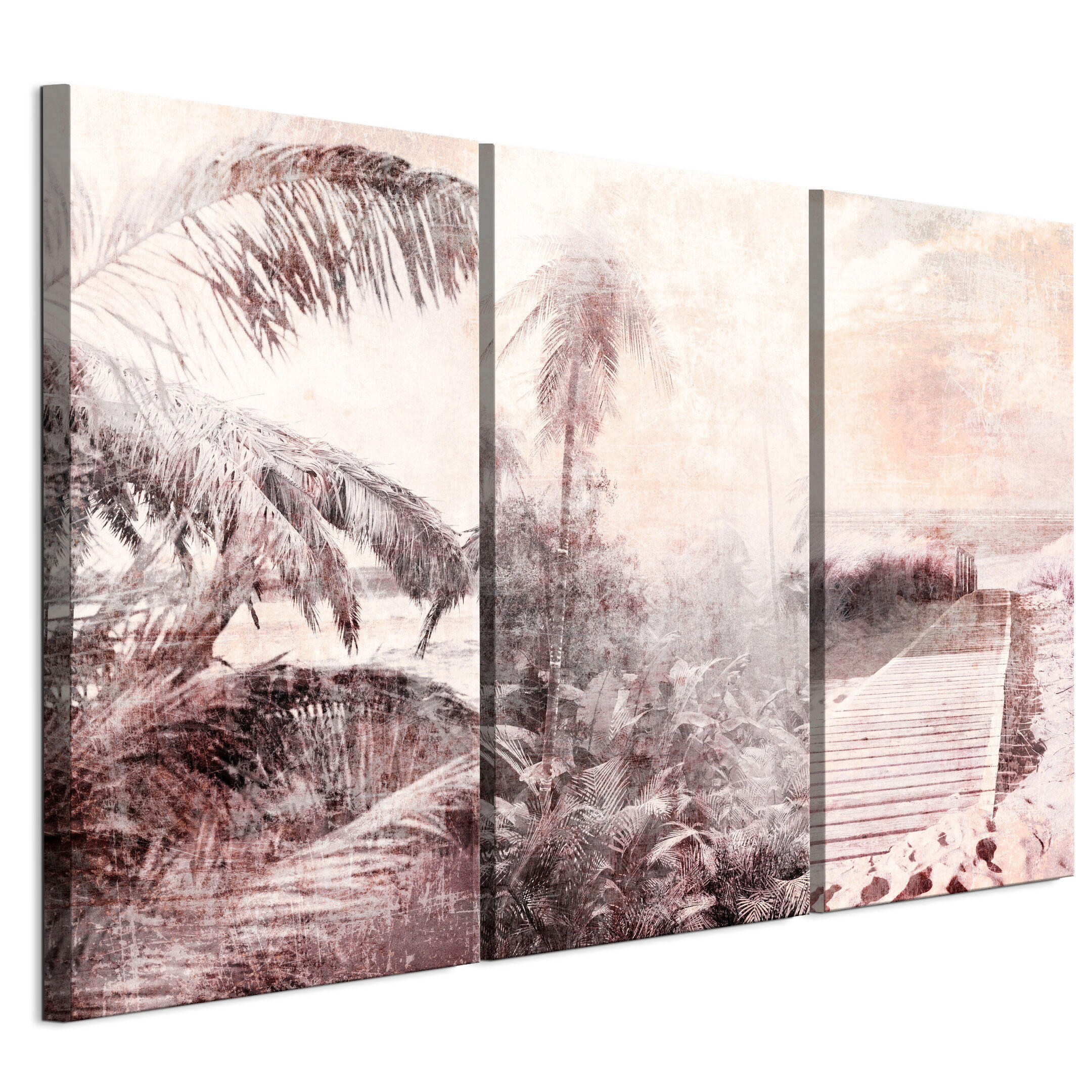 LEINWANDBILD Strand 3-tlg. 120x80 cm - Multicolor, Holz (120/80cm) - LUMASOUL