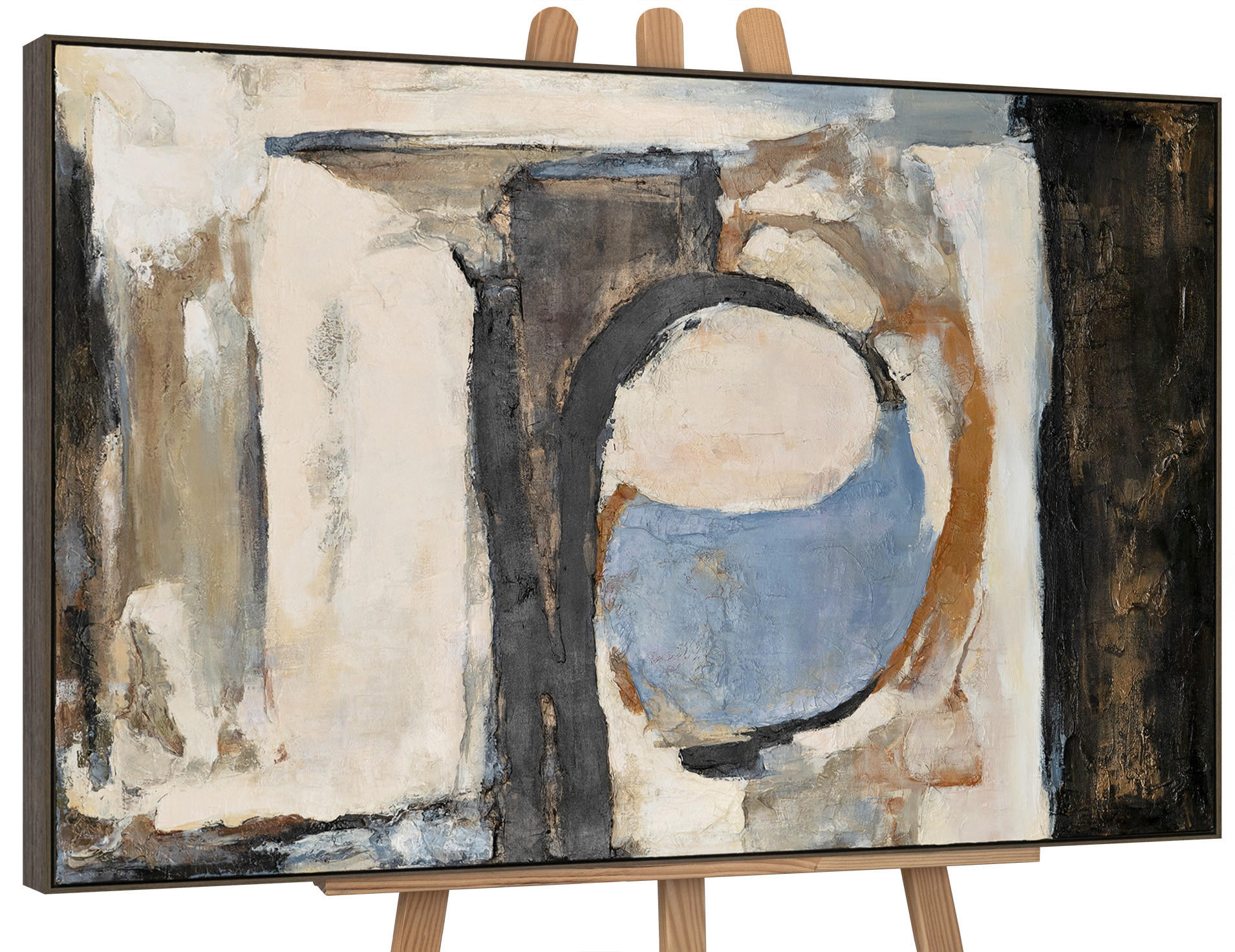 GEMÄLDE Geometrische Farben II Schattenfugenrahmen Grau 180x120 cm - Grau, Holz (180/120cm) - YS-art gallery