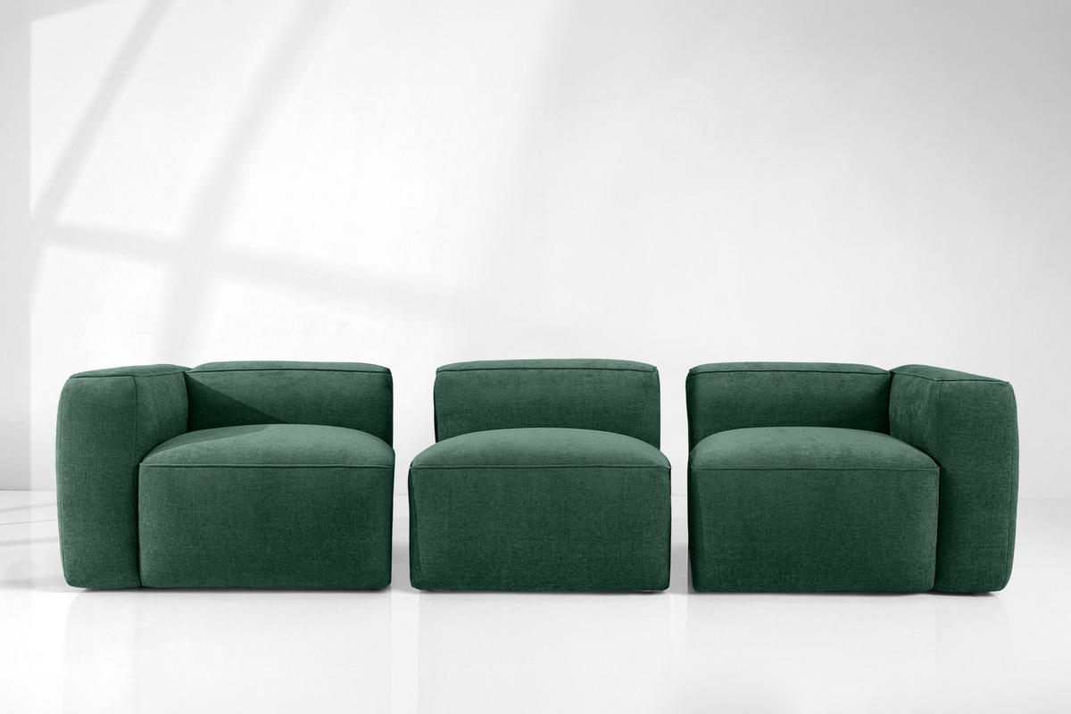 3-SITZER SOFA FUBBO, Dunkelgrün - Dunkelgrün, Holz/Holzwerkstoff (290/73/96cm) - KONSIMO®