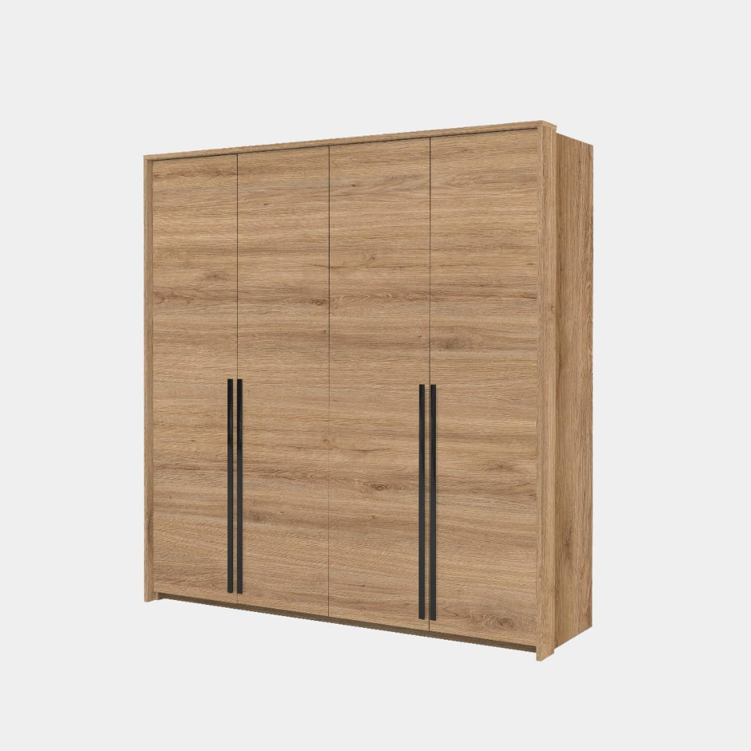 DREHTÜRENSCHRANK AZIR 205/217/65 cm 4-türig Eichefarben - Eichefarben, Holzwerkstoff (205/217/65cm) - MASSENO