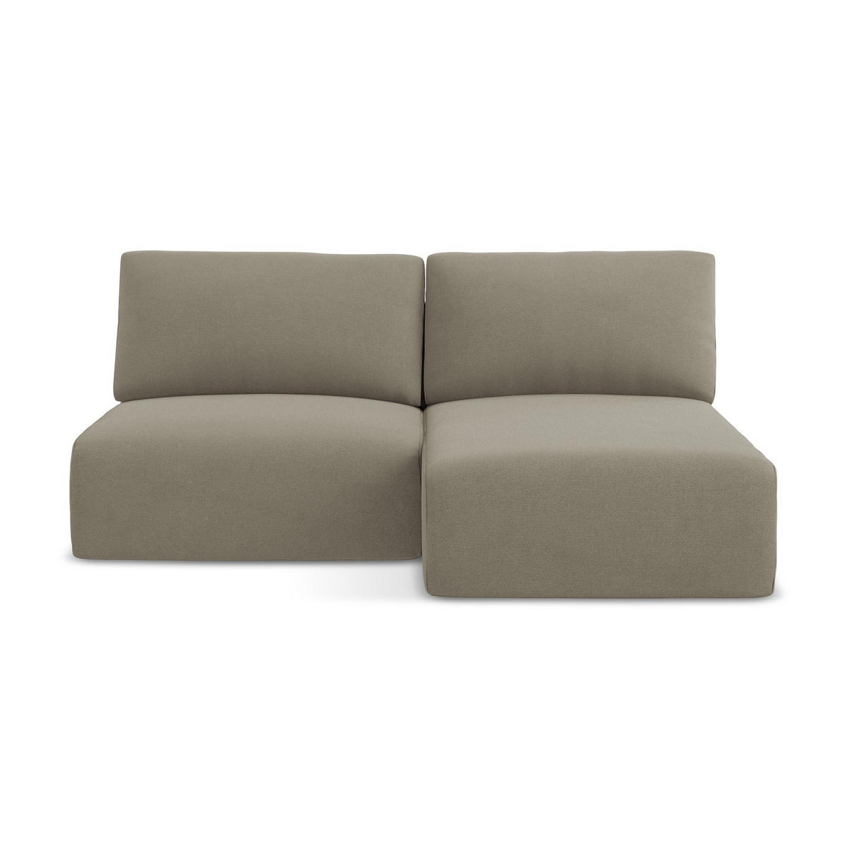 ECKSOFA mit Schlaffunktion rechts Strukturstoff Stoff Beige - Beige/Schwarz, Kunststoff/Textil (210/149cm) - LaMiaSofa