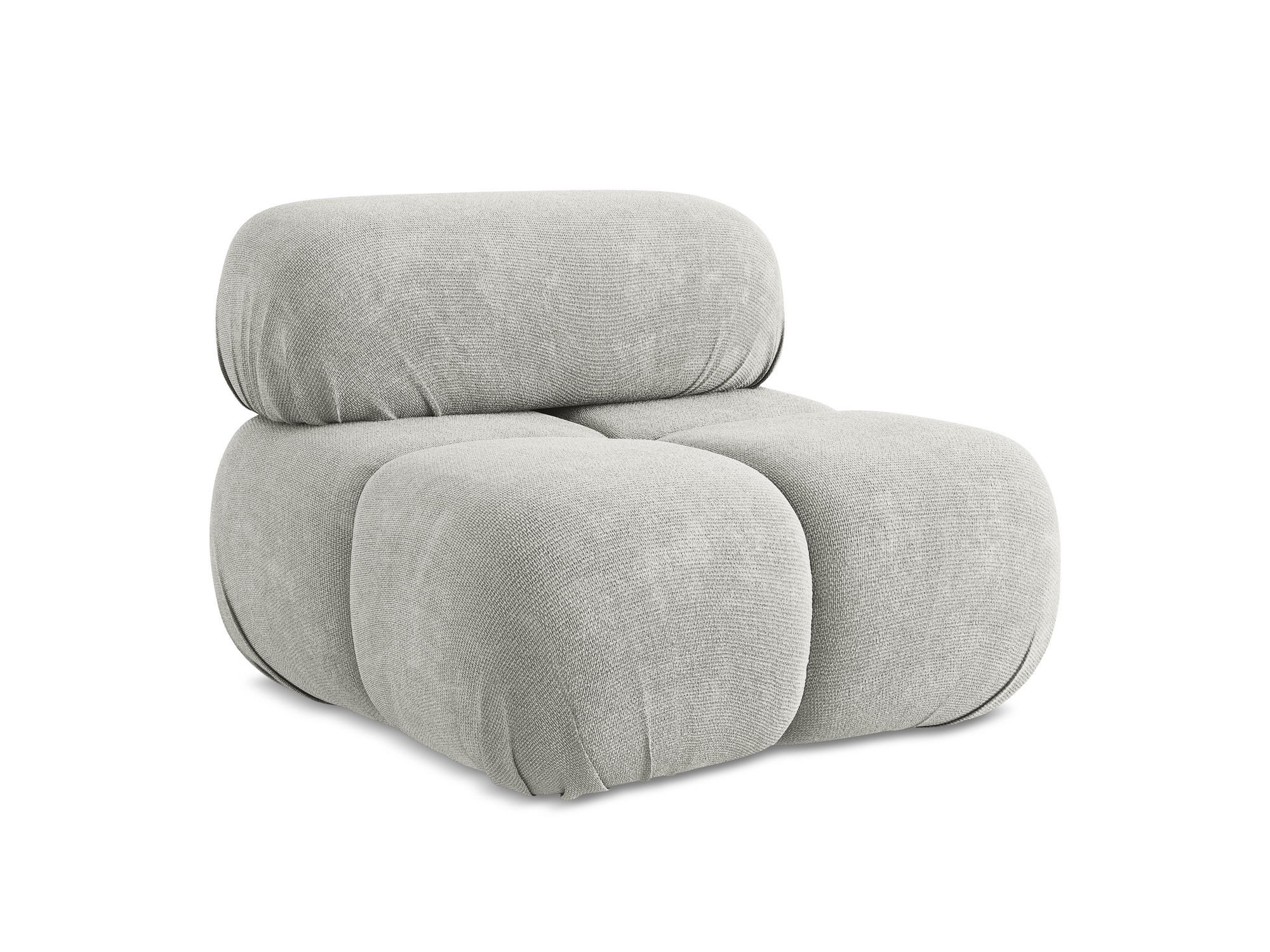 SESSEL Chenille Stoff Grau - Hellgrau/Schwarz, Kunststoff/Textil (96/70/95cm) - Makamii