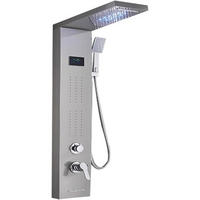 DUSCHPANEEL LED Edelstahl 8011 Nickel gebürstet - Nickelfarben, Kunststoff/Metall (20/114/46.5cm) - Kaket