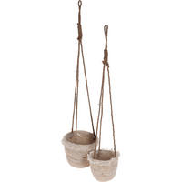 HÄNGETÖPFE Maisblatt Gypsy 2er-Set - Beige, Naturmaterialien (22/90/17cm) - Home Styling Collection