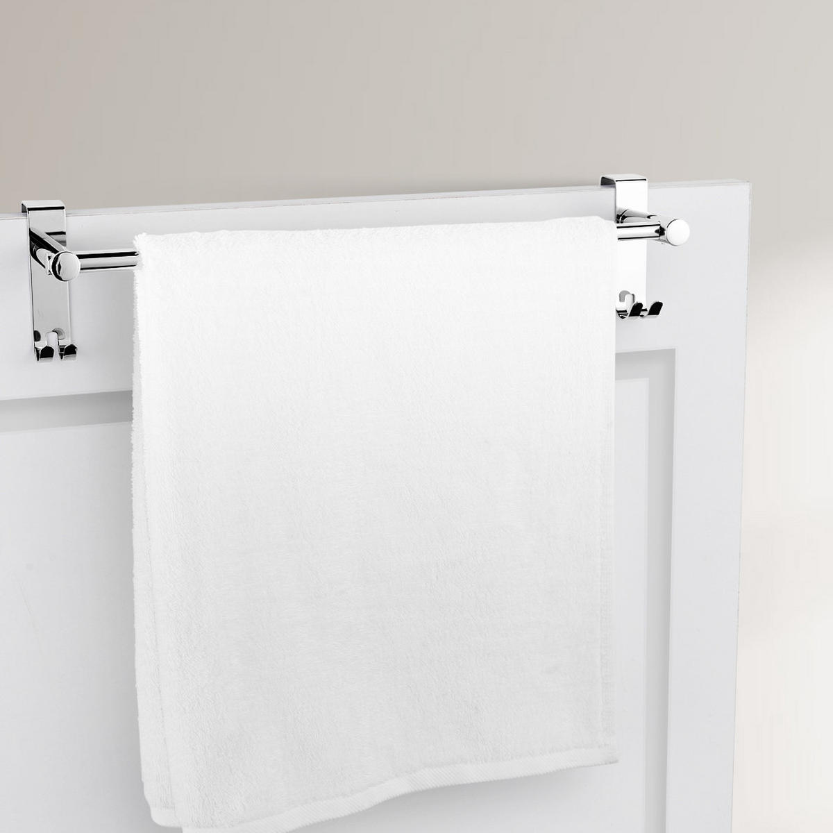 HANDTUCHHALTER Ohne Bohren Edelstahl Glanzchrom 63 cm - Chromfarben, Metall (2.5/2.5/66cm) - EMKE