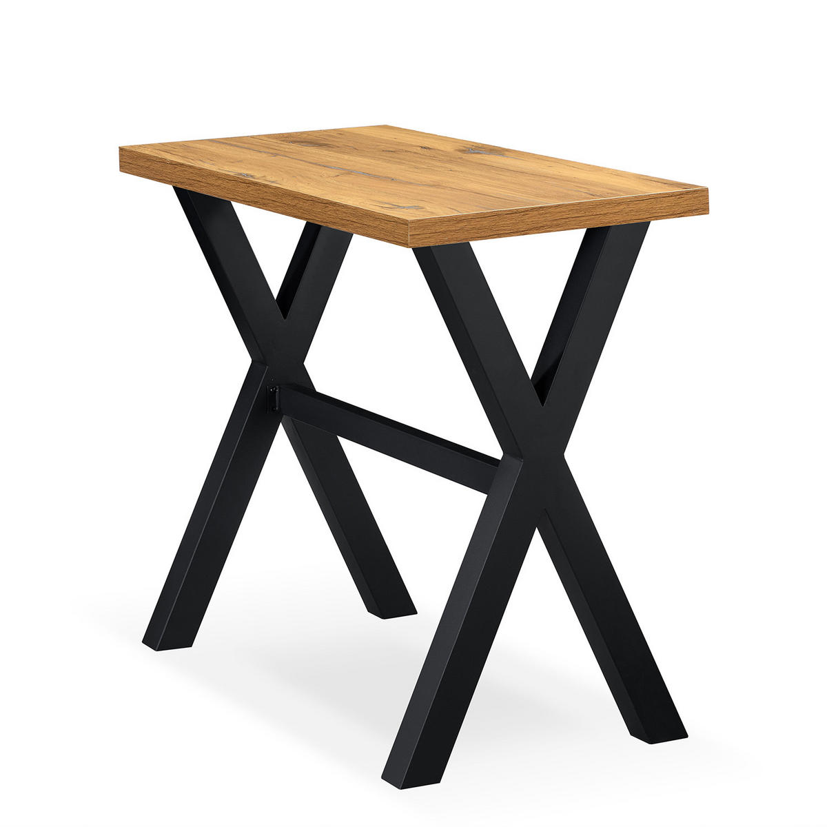 BARTISCH ARNE 120/60/105 cm - Hellbraun/Alteiche, Holzwerkstoff/Metall (60/120/105cm) - DUBI Möbel