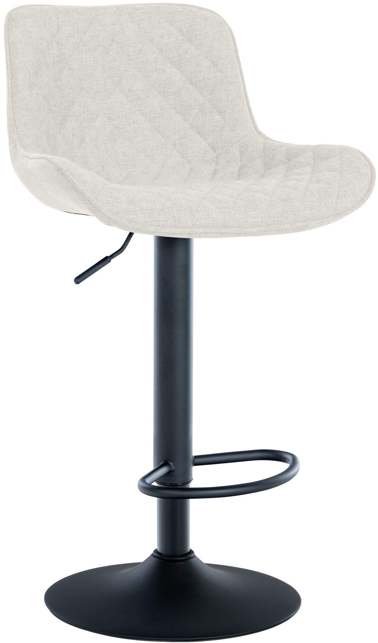 BARHOCKER Stoff creme - Creme/Schwarz, Textil/Metall (48/81/54cm) - CLP