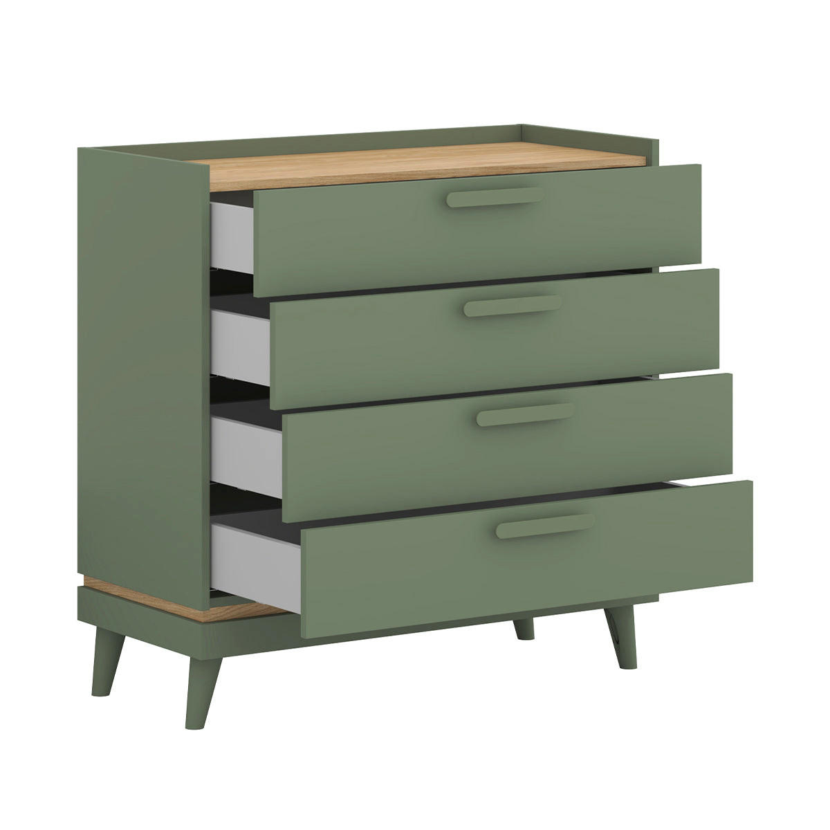 KOMMODE Sandy Grün - Grün, Holzwerkstoff (90/90/40cm) - Petits-meubles