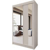 SCHWEBETÜRENSCHRANK Gaja 120/216/61 kaschmir mit Spiegel und Schubladeneinsätze - Kaschmir, Holzwerkstoff (120/216/61cm) - Beautysofa